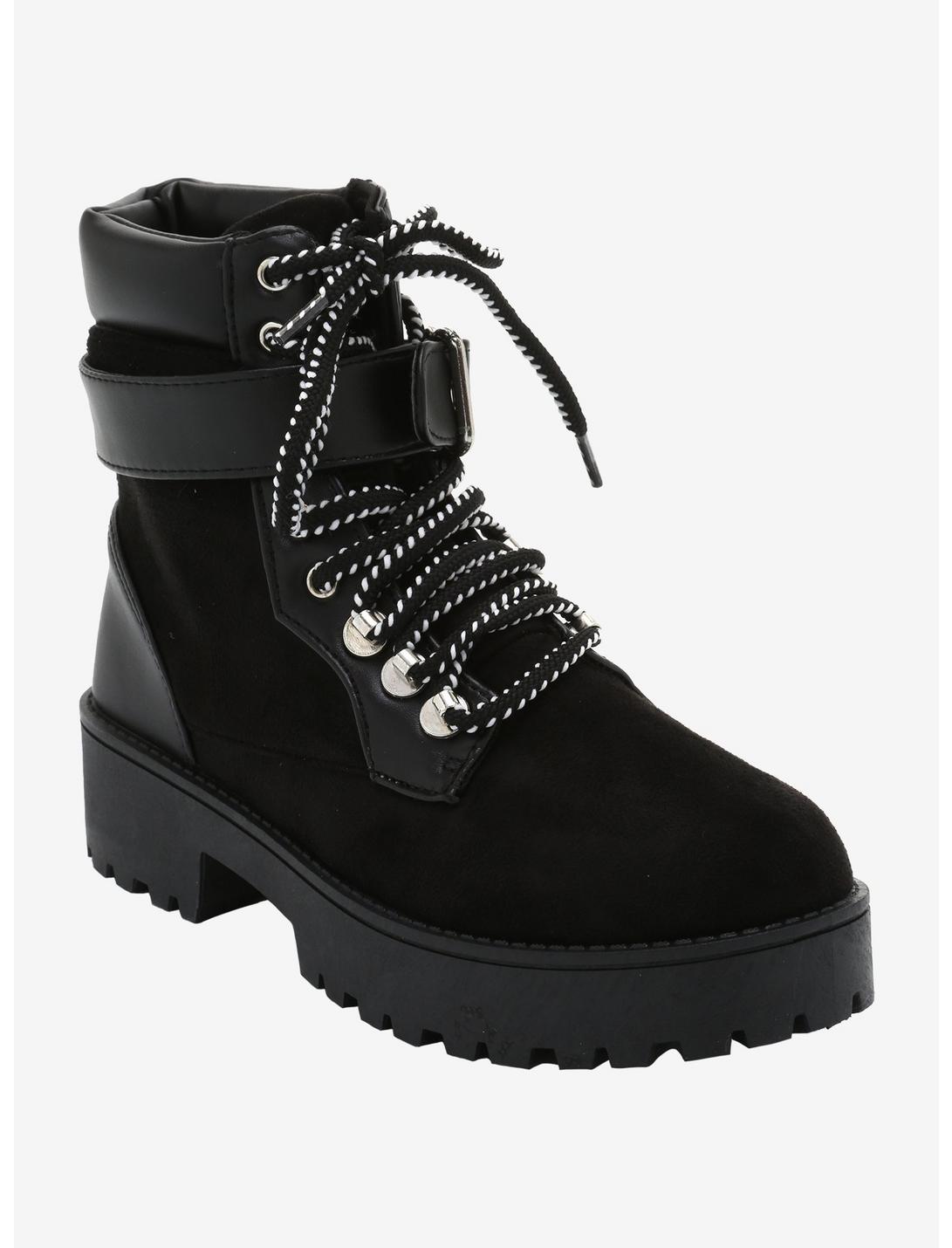 Buckle Strap Combat Boots | Hot Topic