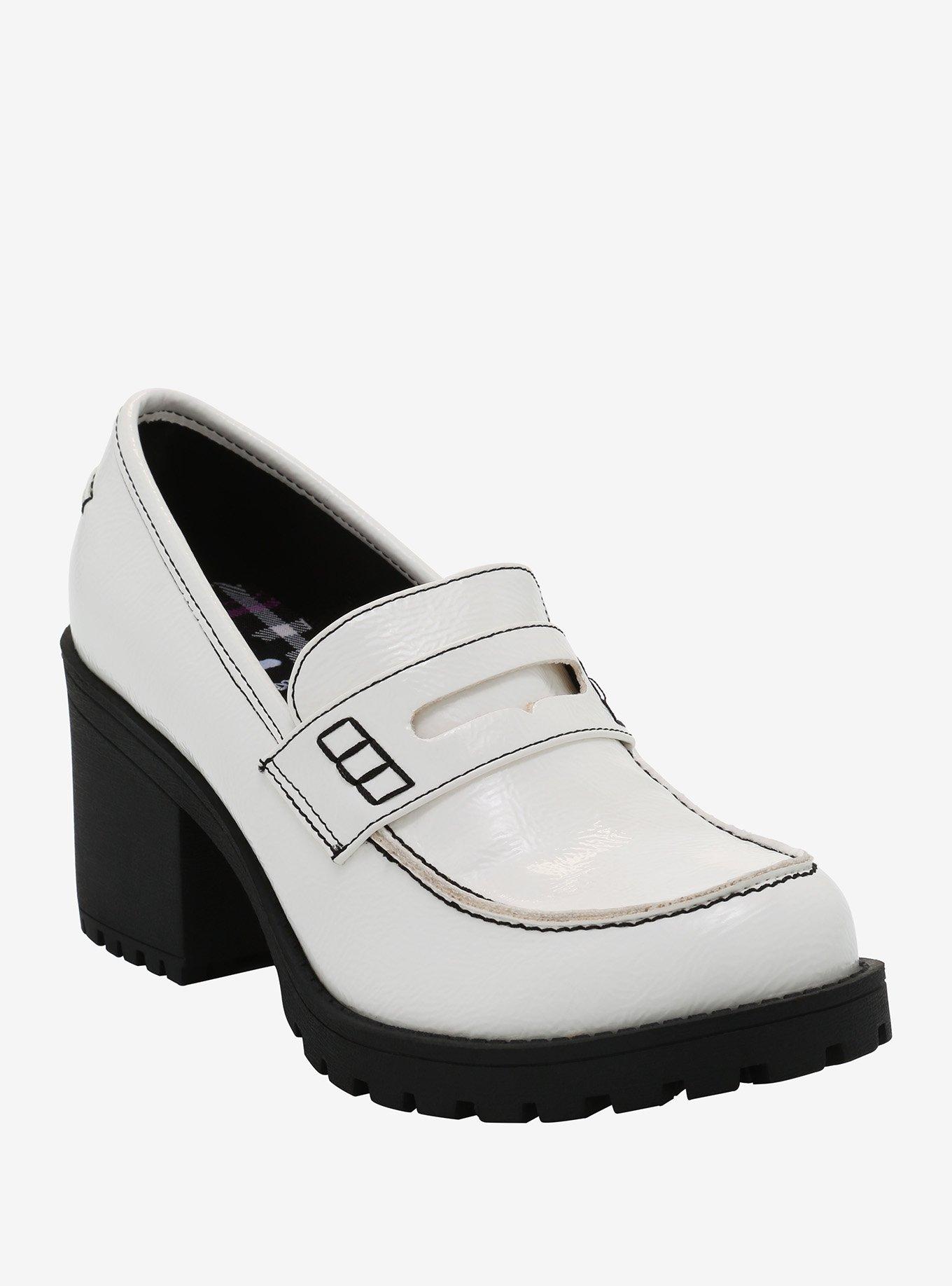 White Patent Platform Oxford Heels, MULTI, hi-res