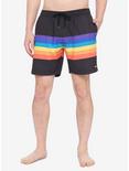 Neff Rainbow Stripe Swim Trunks, MULTI, hi-res