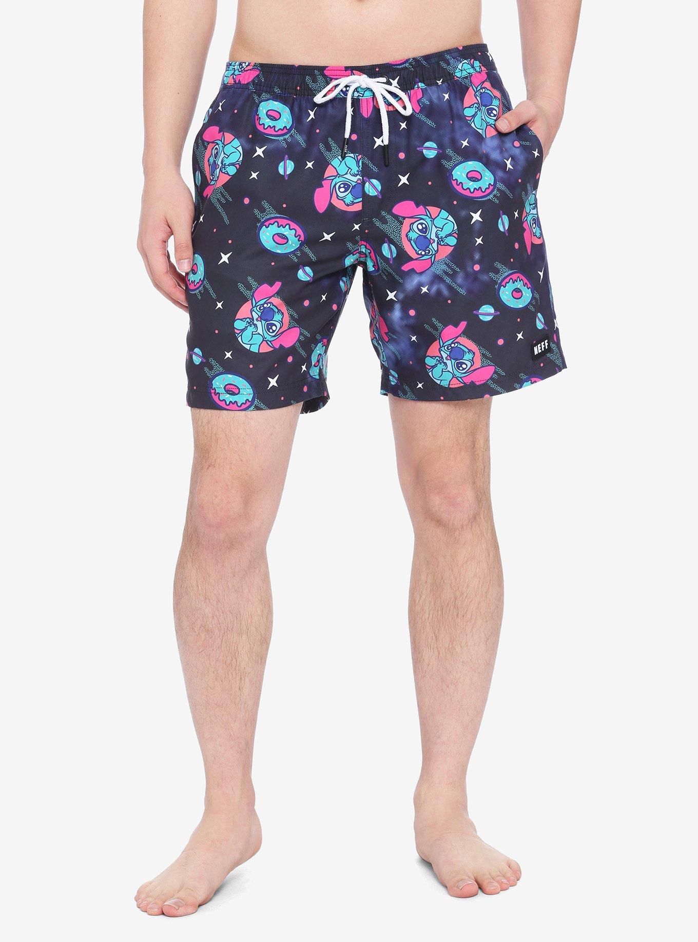 Neff X Disney Lilo & Stitch Galaxy Stitch Donut Swim Trunks, MULTI, hi-res