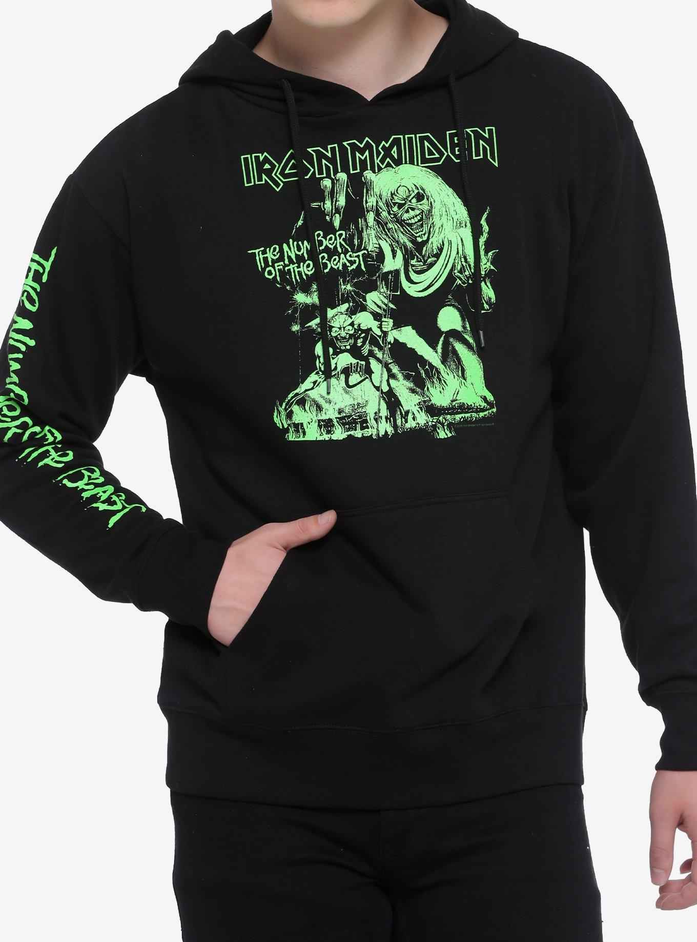 Iron Maiden Number Of The Beast Glow-In-The-Dark Hoodie, BLACK, hi-res