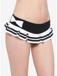 Black & White Stripe Bow Skirted Swim Bottoms, WHITE, hi-res