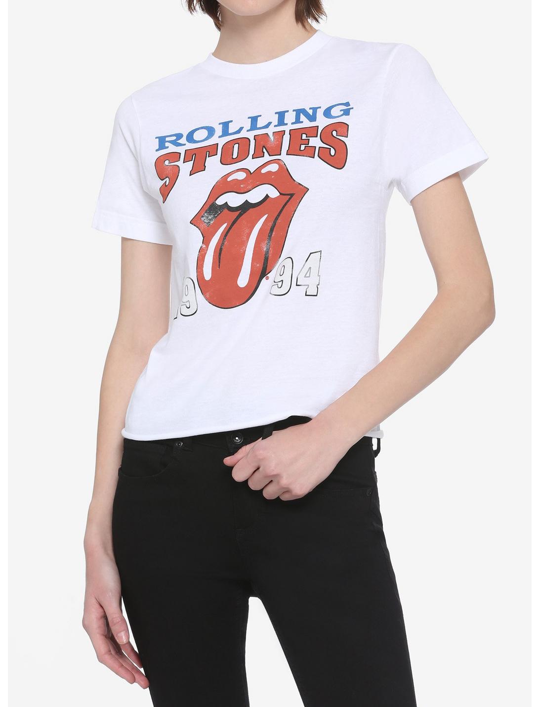Rolling Stones '94 Tongue Girls Crop T-Shirt, WHITE, hi-res