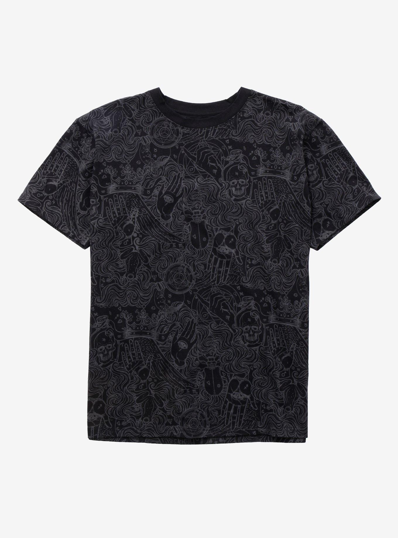 Alchemy Swirls Black & Grey T-Shirt, BLACK, hi-res