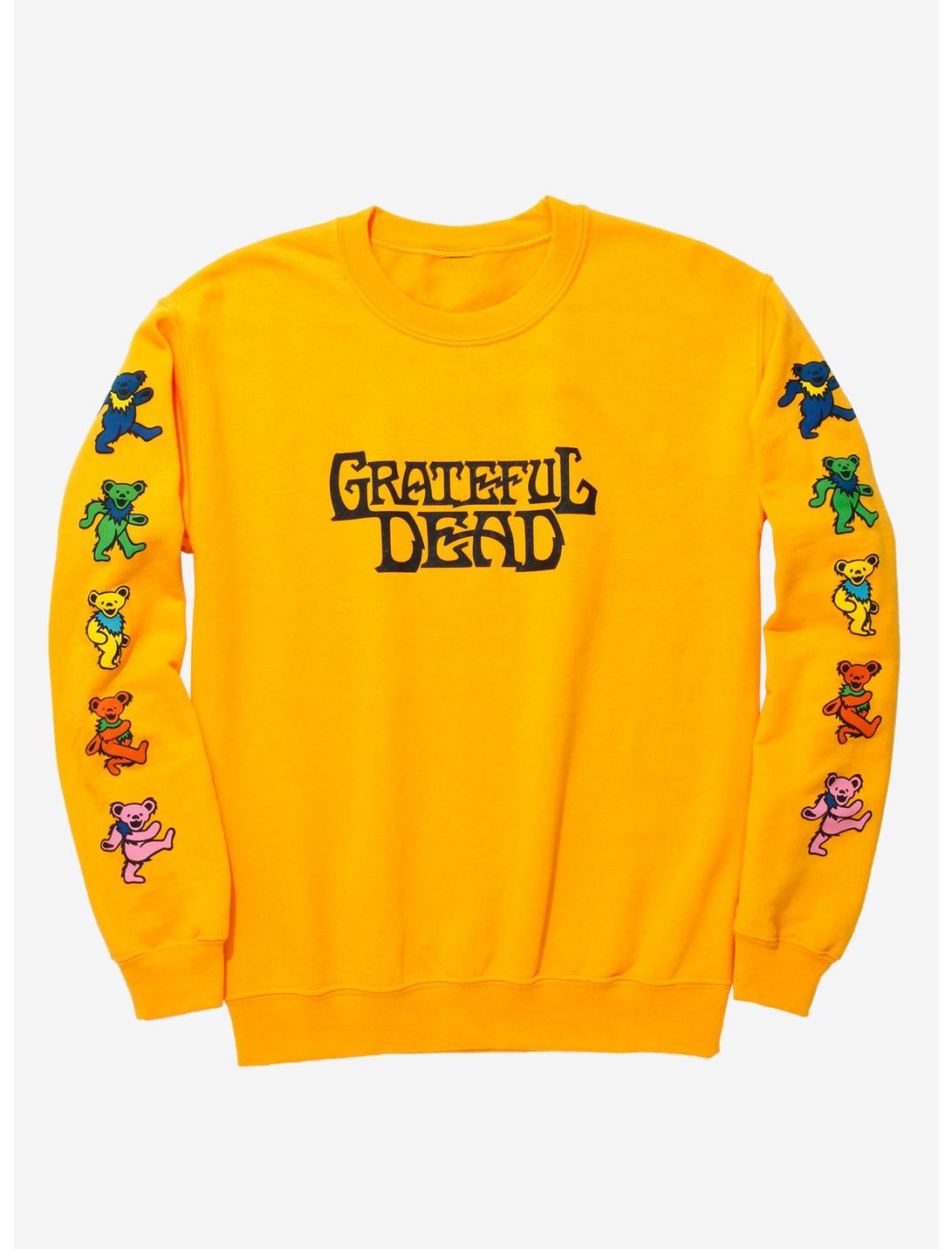 Grateful Dead Rainbow Dancing Bears Girls Sweatshirt, BRIGHT YELLOW, hi-res