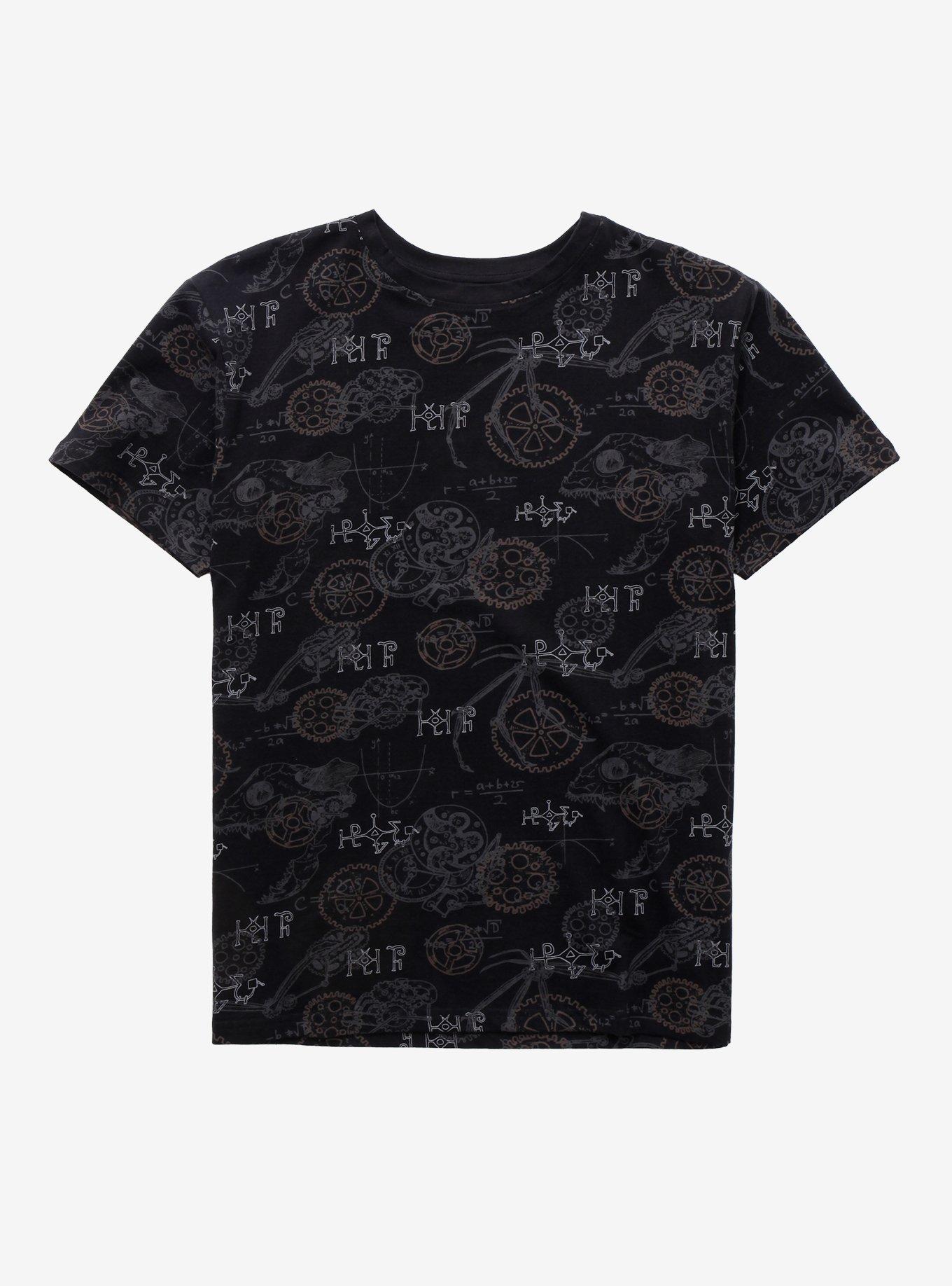 Skulls Gears & Equations T-Shirt, BLACK, hi-res