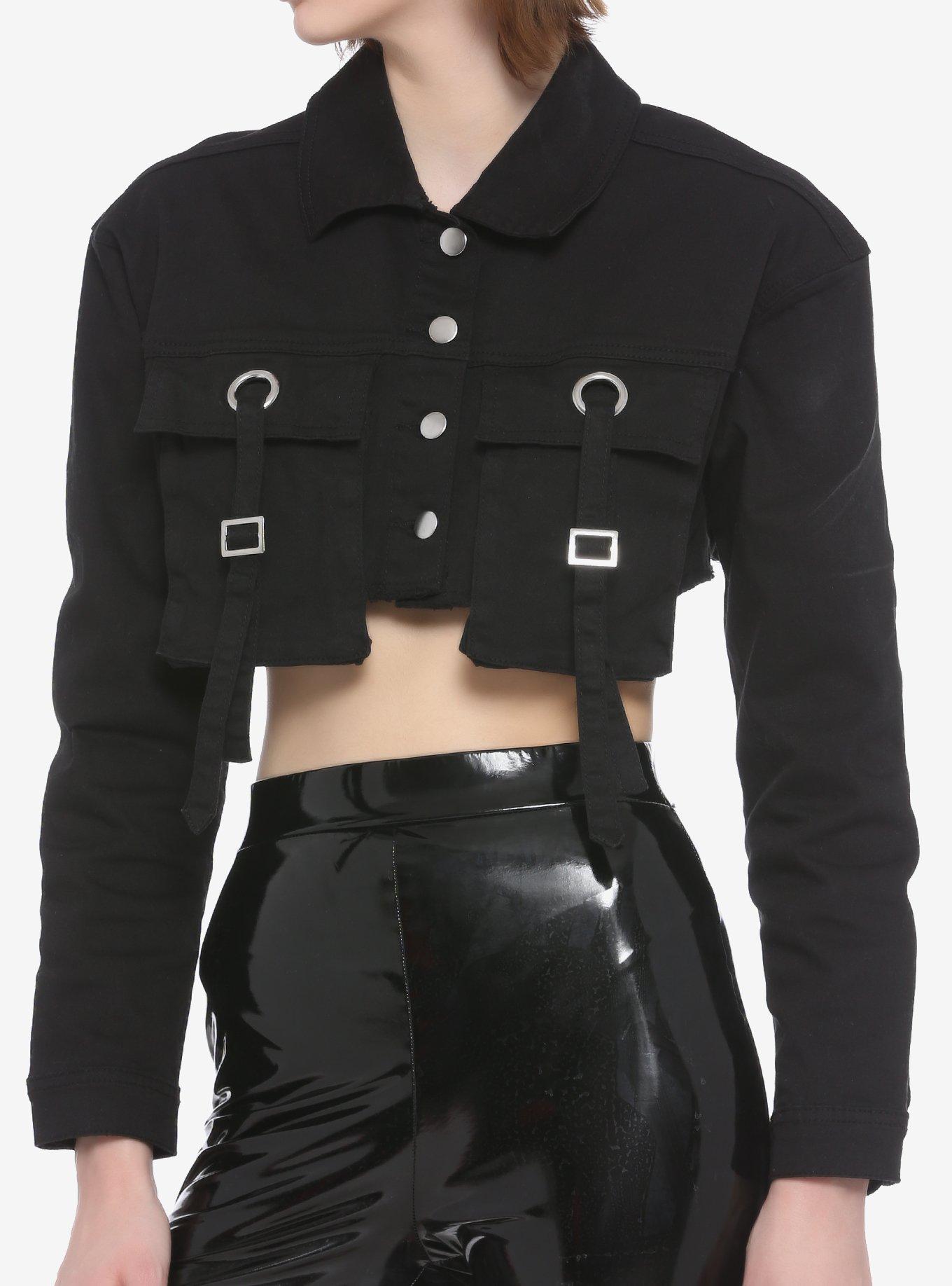 Cargo Girls Crop Jacket, BLACK, hi-res