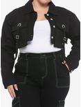 Cargo Girls Crop Jacket Plus Size, BLACK, hi-res