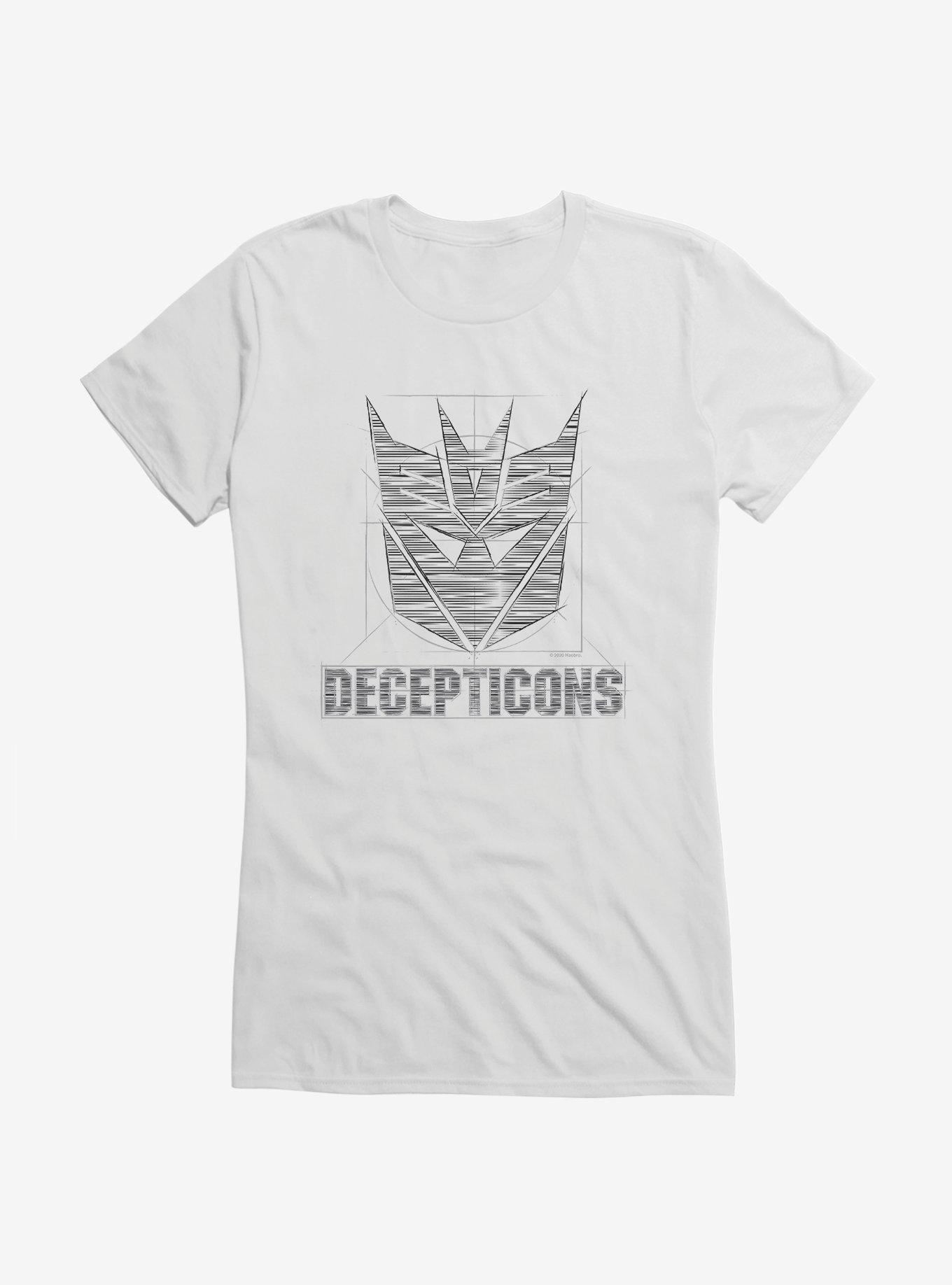Transformers Decepticons Sketch Girls T-Shirt, WHITE, hi-res