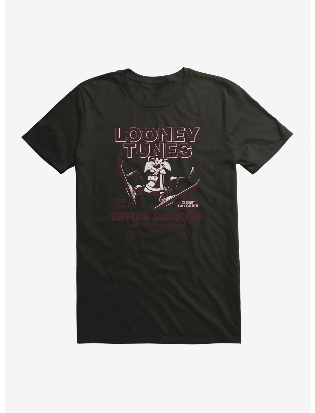 Looney Tunes Sylvester Ski Gear T-Shirt, BLACK, hi-res