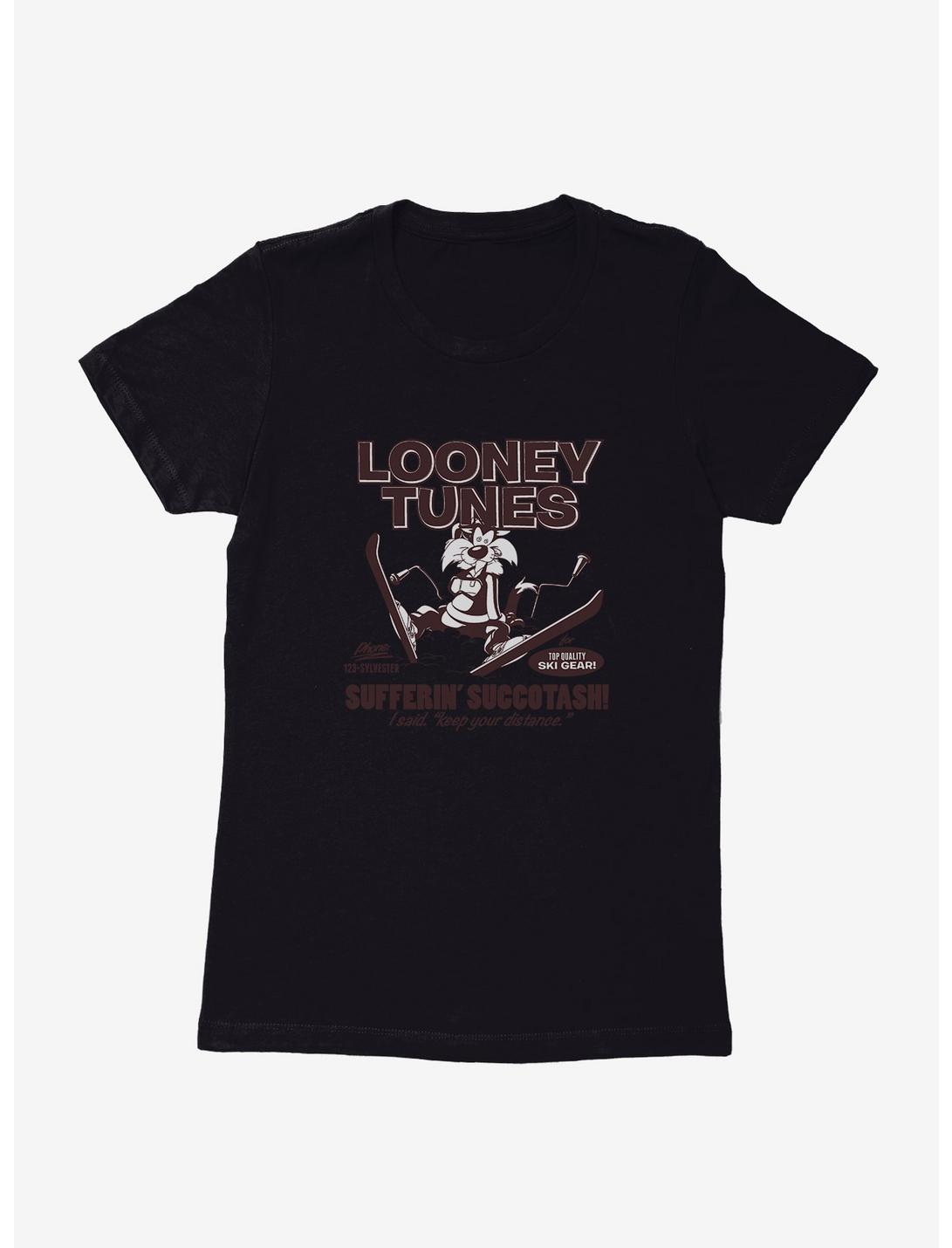 Looney Tunes Sylvester Ski Gear Womens T-Shirt, BLACK, hi-res