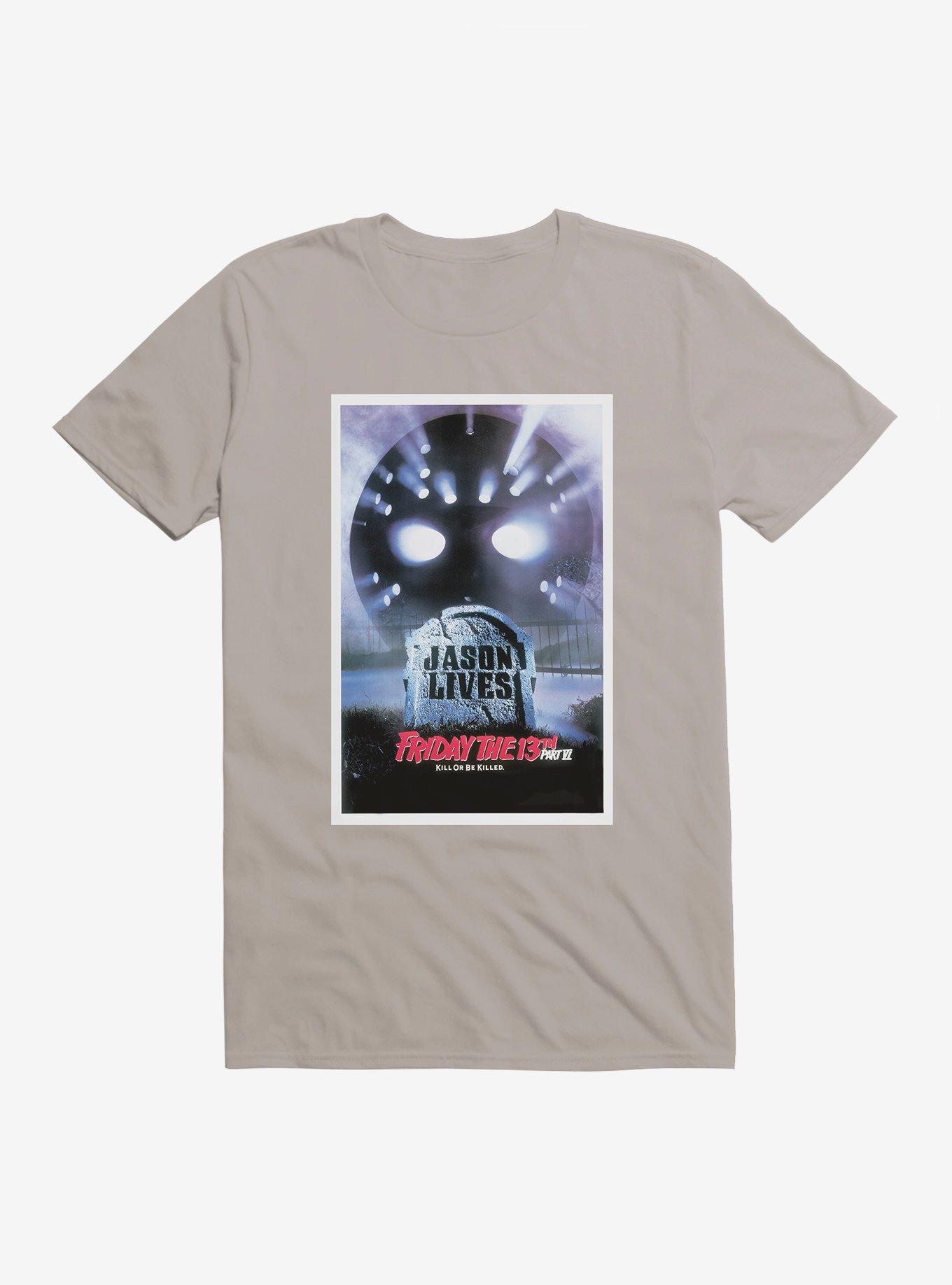 Friday The 13th Jason Lives Poster T-Shirt, LIGHT GREY, hi-res