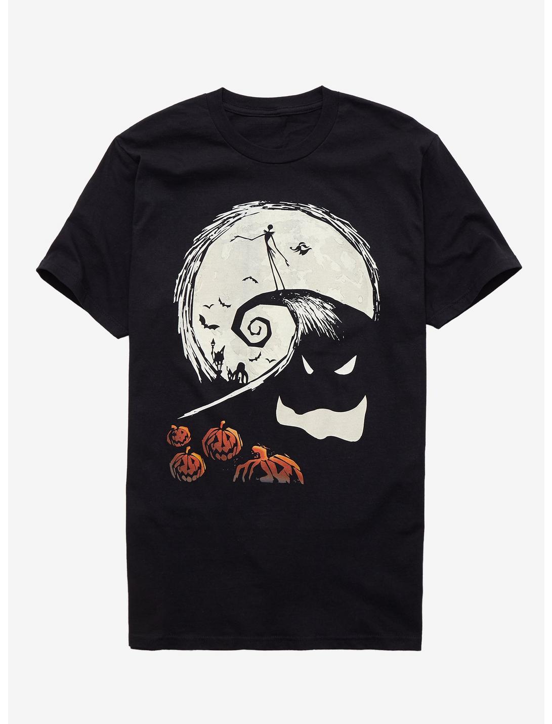 The Nightmare Before Christmas Jack & Spiral Hill T-Shirt, BLACK, hi-res