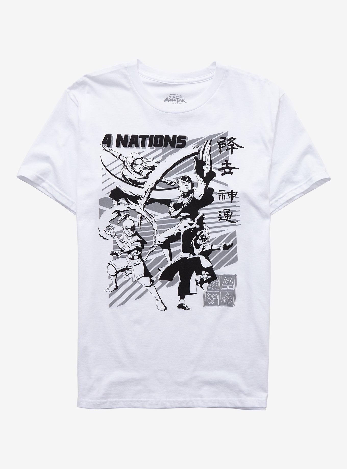 Avatar: The Last Airbender 4 Nations Black & White T-Shirt, WHITE, hi-res