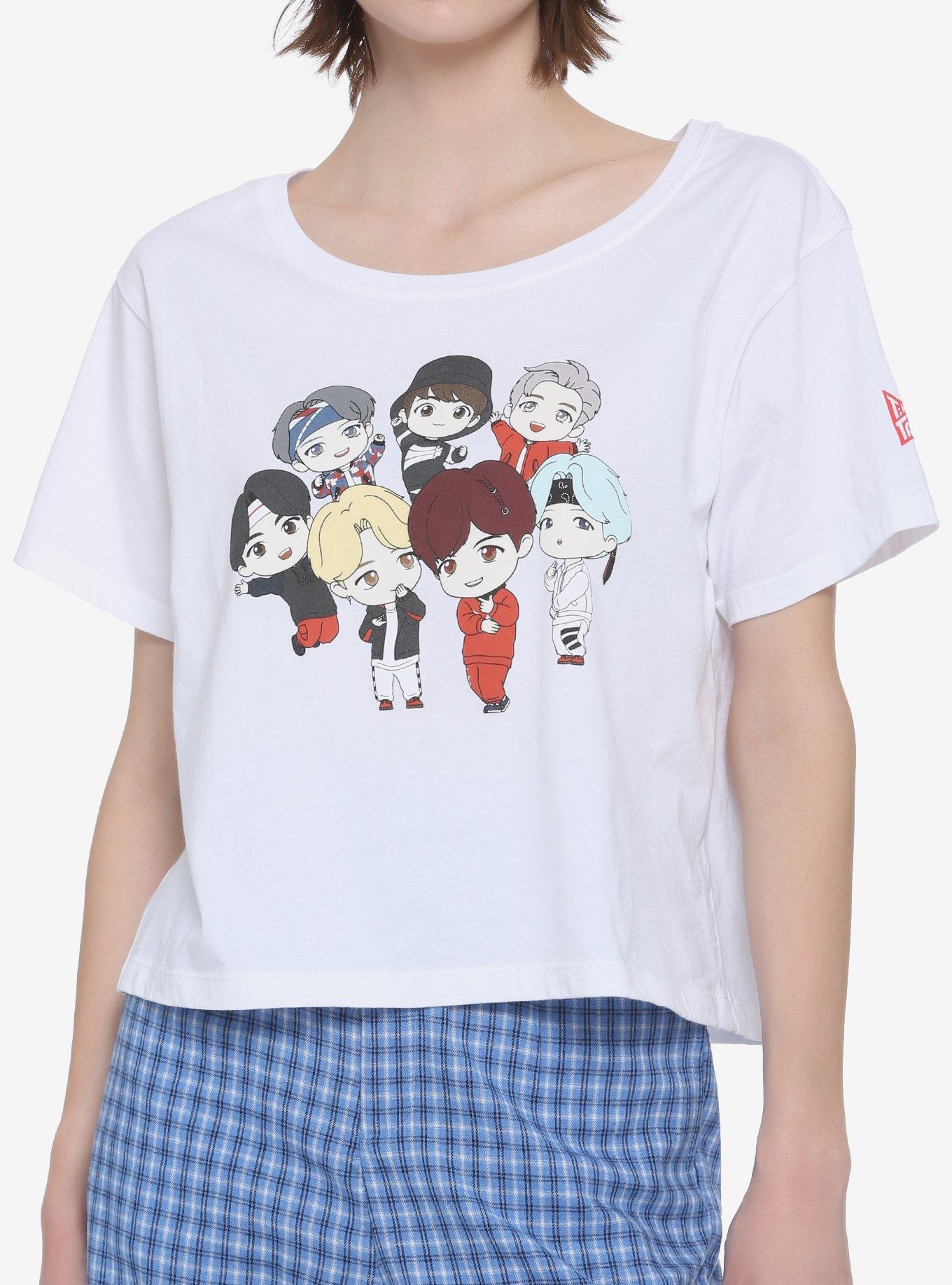衣類　BTS(防弾少年団) S/S Tシャツ(ポーチ付き) ホワイト Mサイズ 「TinyTAN Dynamite」 TinyTAN Girls Crop T-Shirt Inspired By BTS Hot Topic