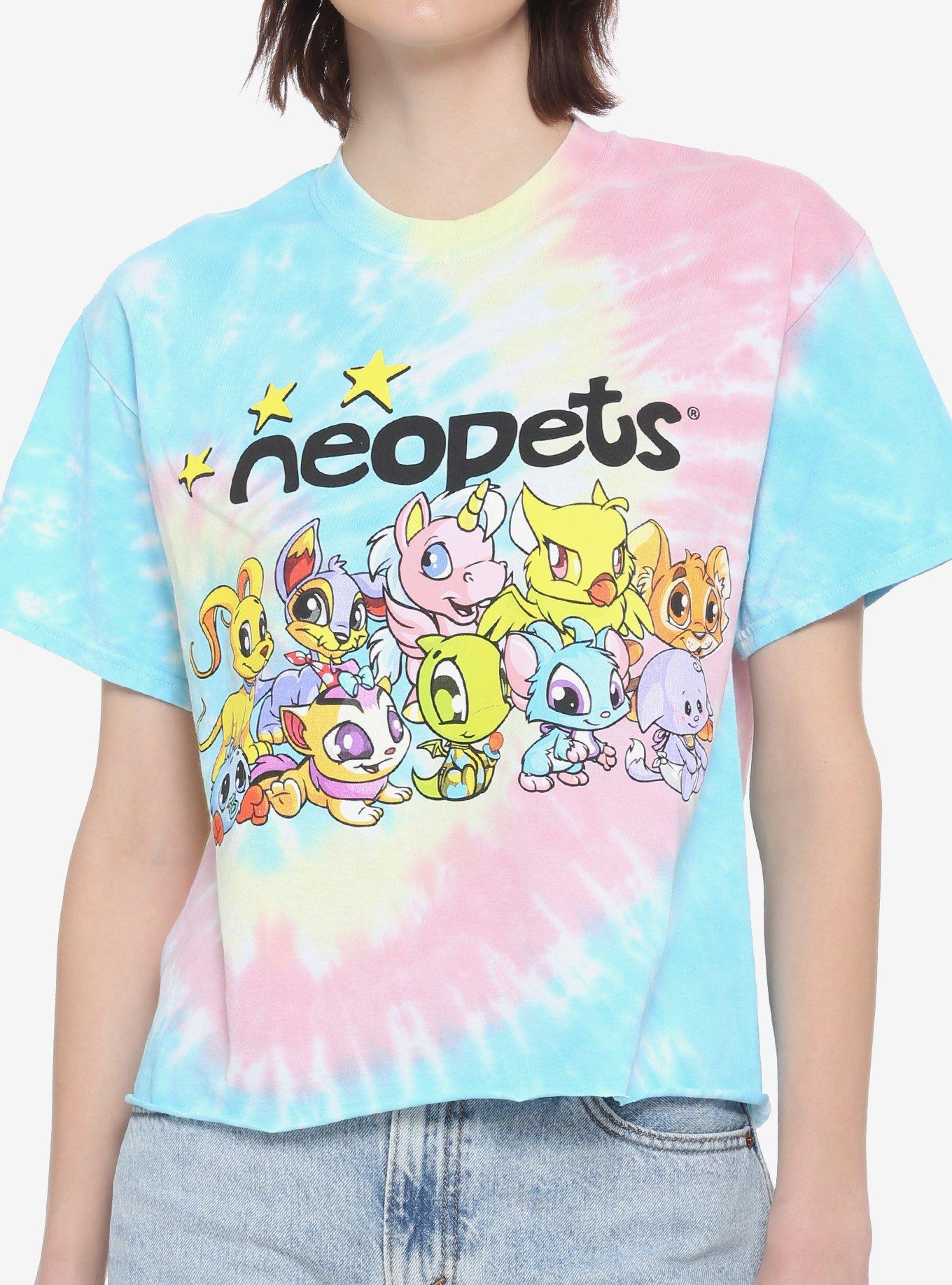 Neopets Group Tie-Dye Girls Crop T-Shirt, MULTI, hi-res