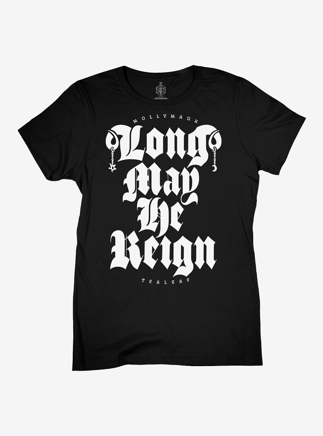 Critical Role Long May He Reign Boyfriend Fit Girls T-Shirt, WHITE, hi-res