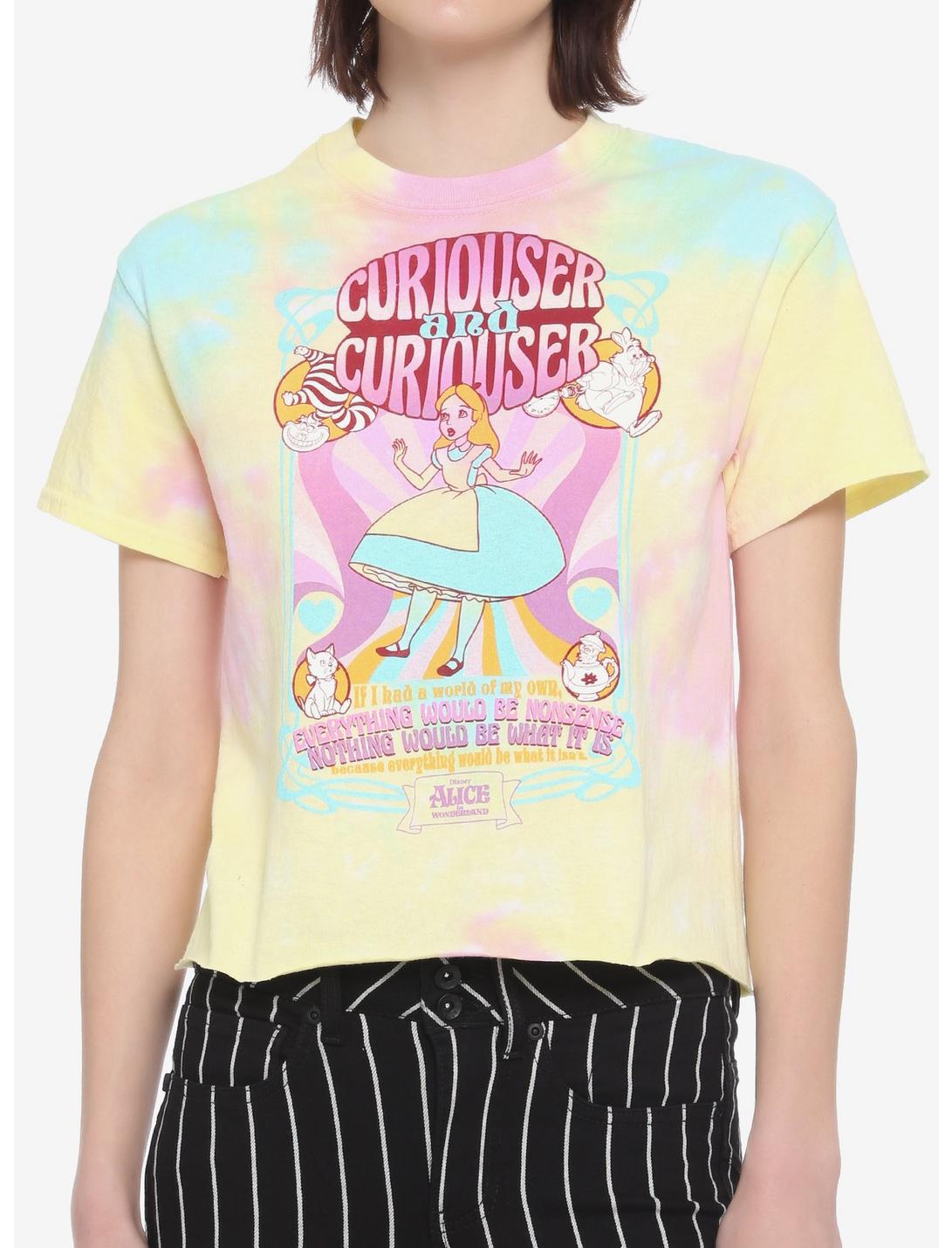 Disney Alice In Wonderland Curiouser Tie-Dye Girls Crop T-Shirt, MULTI, hi-res