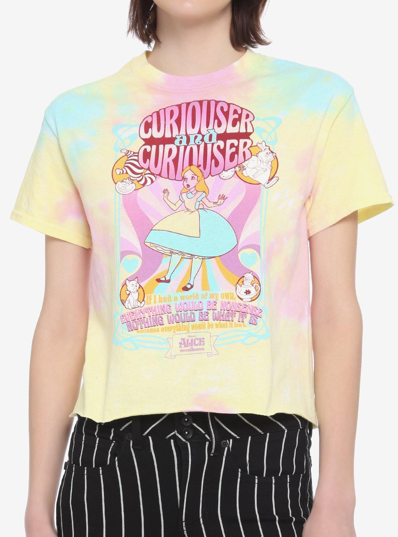 Disney Alice In Wonderland Curiouser Tie-Dye Girls Crop T-Shirt, MULTI, hi-res