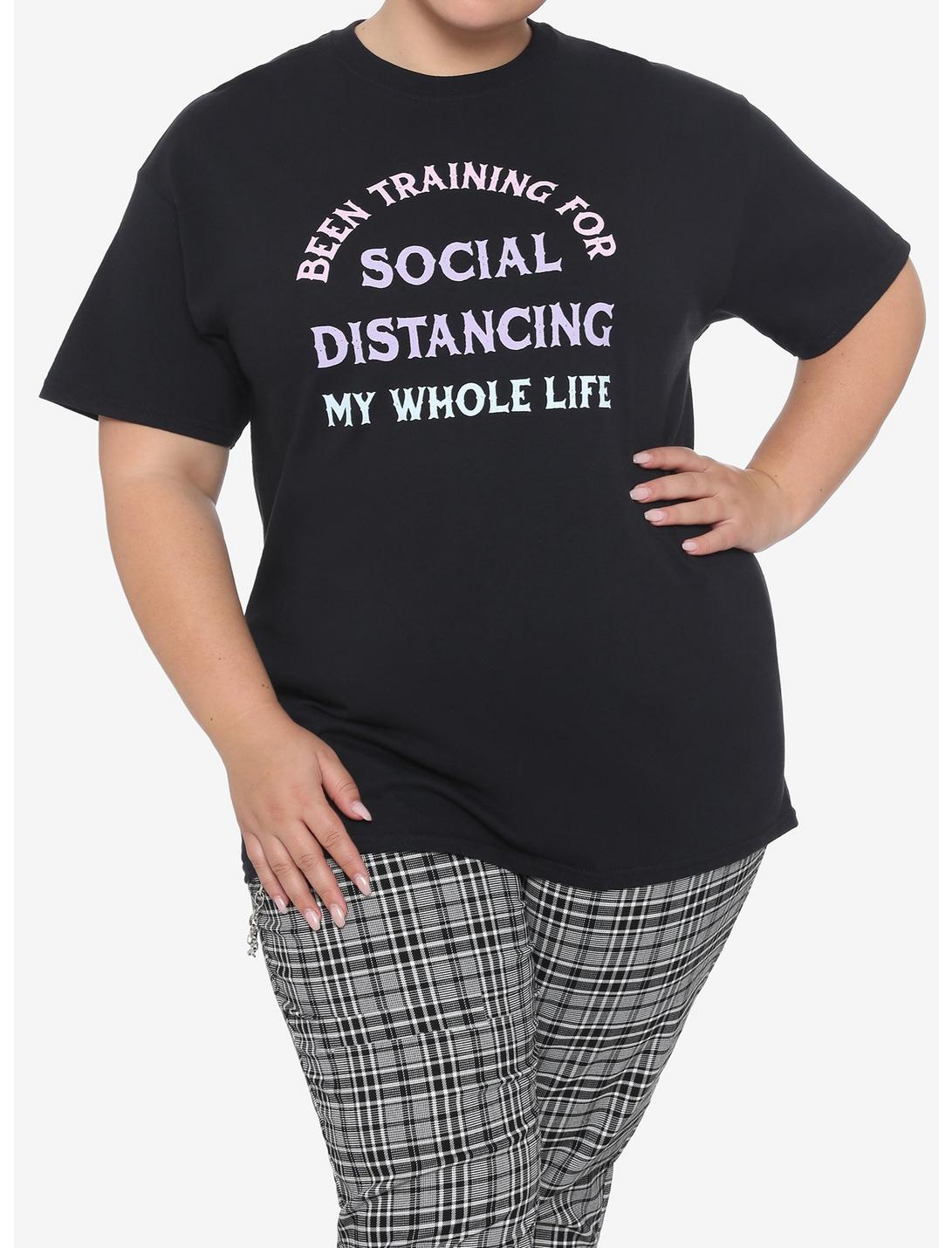 Social Distancing Training Boyfriend Fit Girls T-Shirt Plus Size, MULTI, hi-res