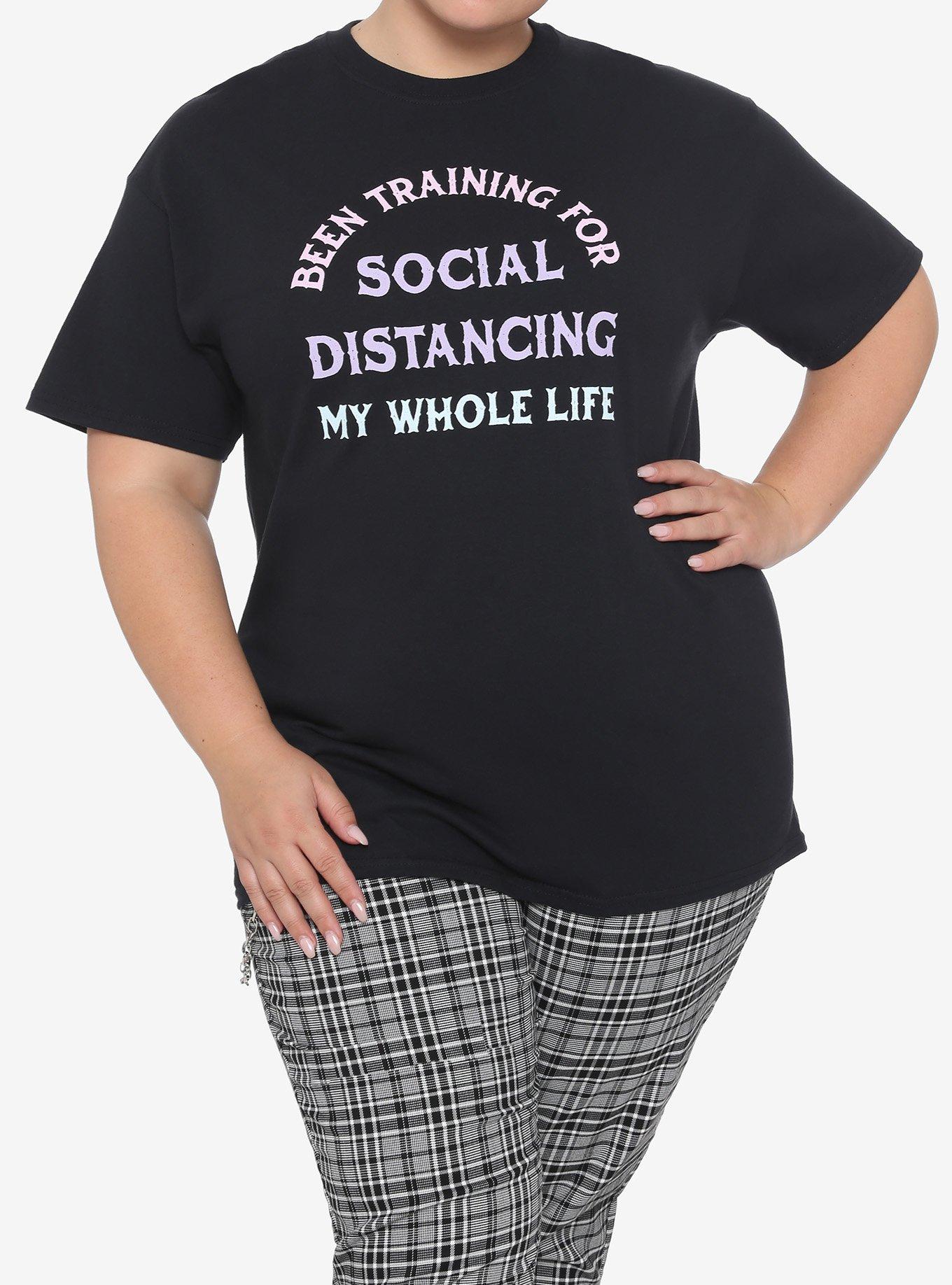 Social Distancing Training Boyfriend Fit Girls T-Shirt Plus Size, , hi-res