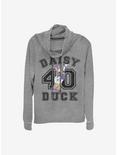 Disney Daisy Duck Collegiate Cowlneck Long-Sleeve Girls Top, GRAY HTR, hi-res