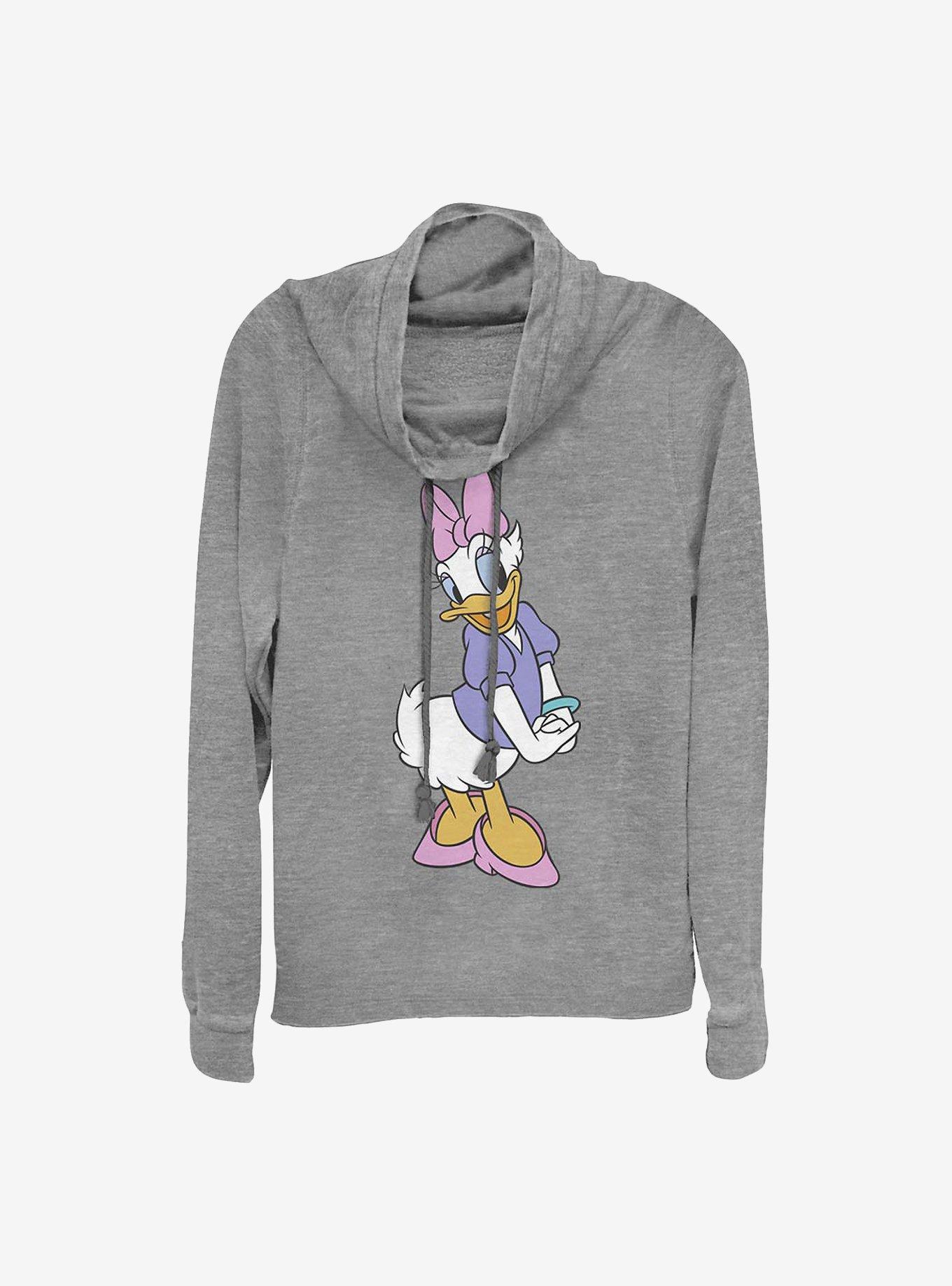 Disney Daisy Duck Traditional Daisy Cowlneck Long-Sleeve Girls Top, GRAY HTR, hi-res