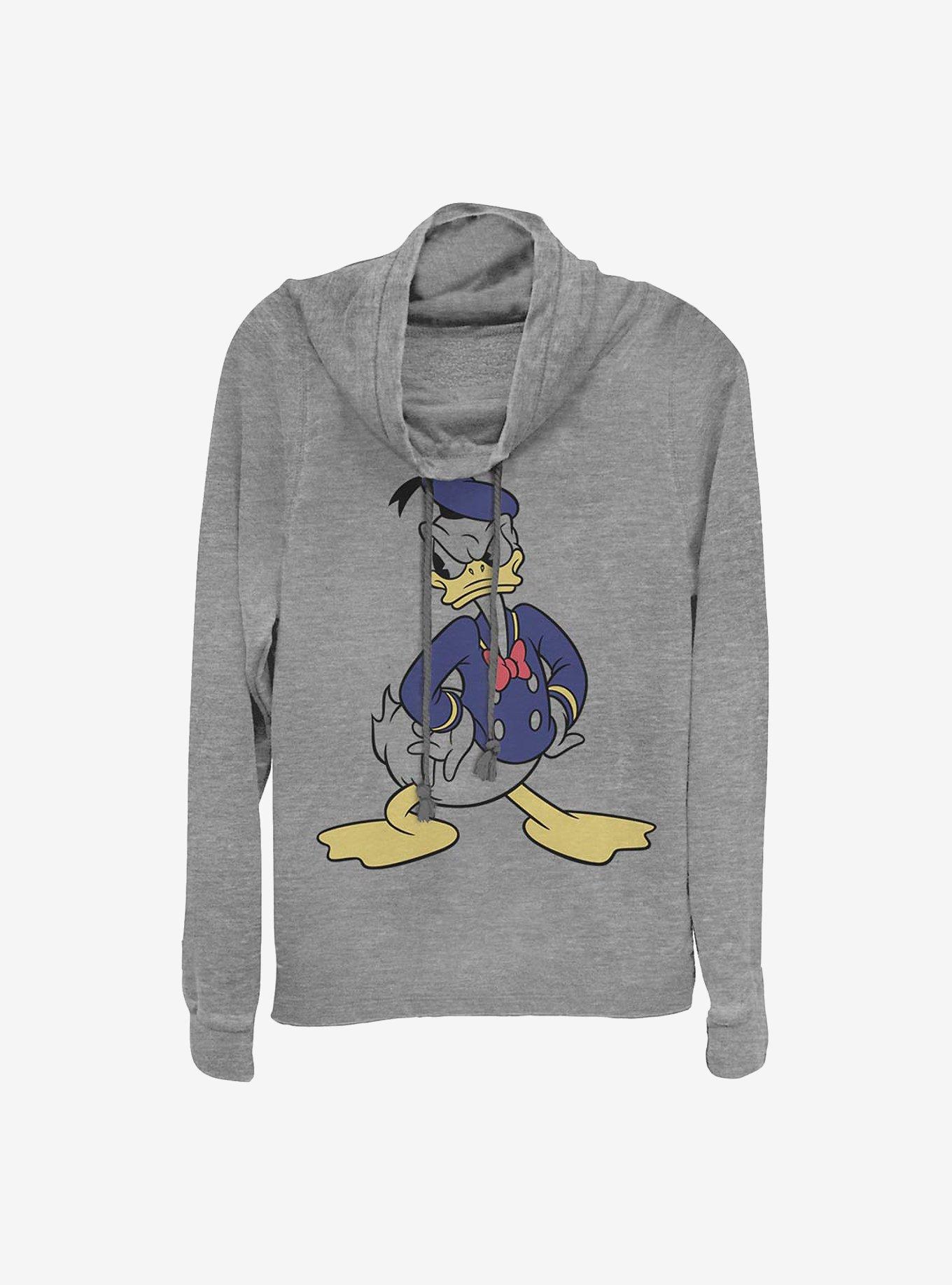 Disney Donald Duck Classic Vintage Donald Cowlneck Long-Sleeve Girls Top, , hi-res