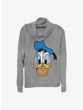 Disney Donald Duck Big Face Donald Cowlneck Long-Sleeve Girls Top, , hi-res