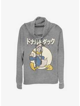 Disney Donald Duck Japanese Text Cowlneck Long-Sleeve Girls Top, , hi-res