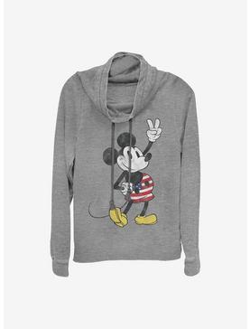 Disney Mickey Mouse American Mouse Cowlneck Long-Sleeve Girls Top, , hi-res