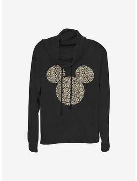 Disney Mickey Mouse Animal Ears Cowlneck Long-Sleeve Girls Top, , hi-res