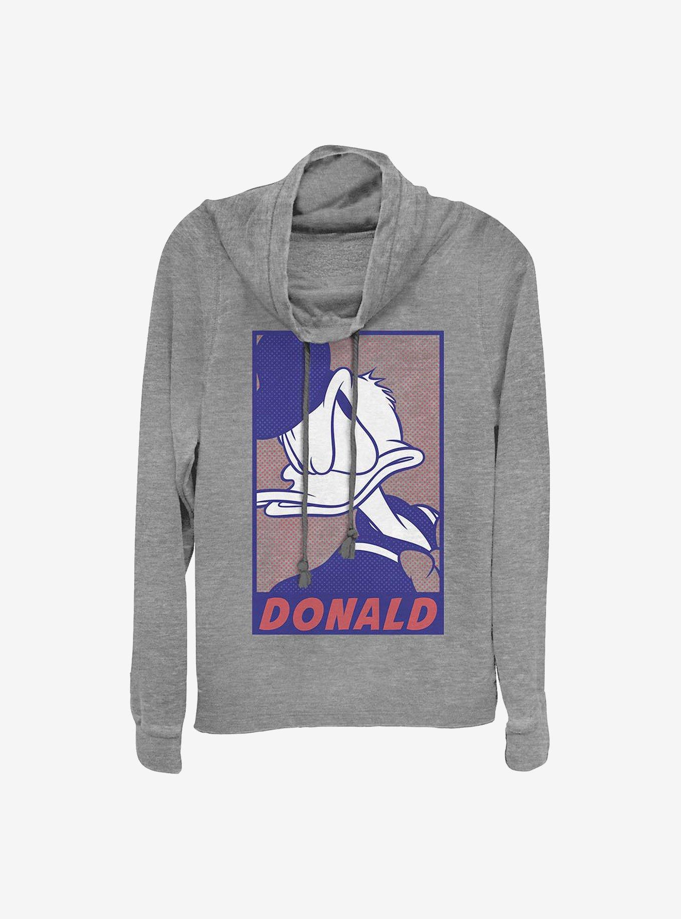 Disney Donald Duck Comic Pop Cowlneck Long-Sleeve Girls Top, , hi-res
