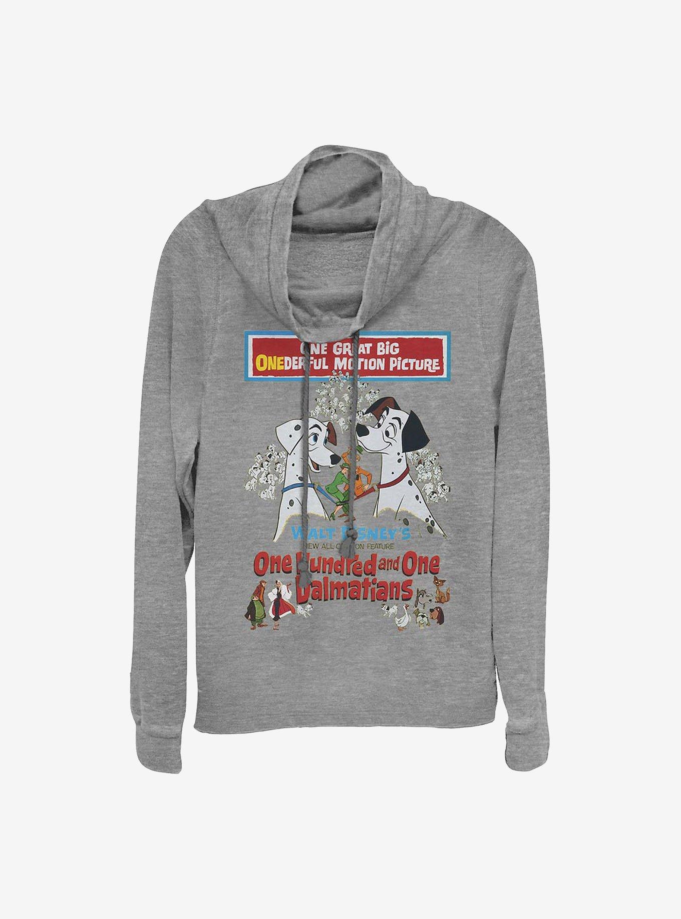 Disney 101 Dalmatians Vintage Poster Cowlneck Long-Sleeve Girls Top, , hi-res