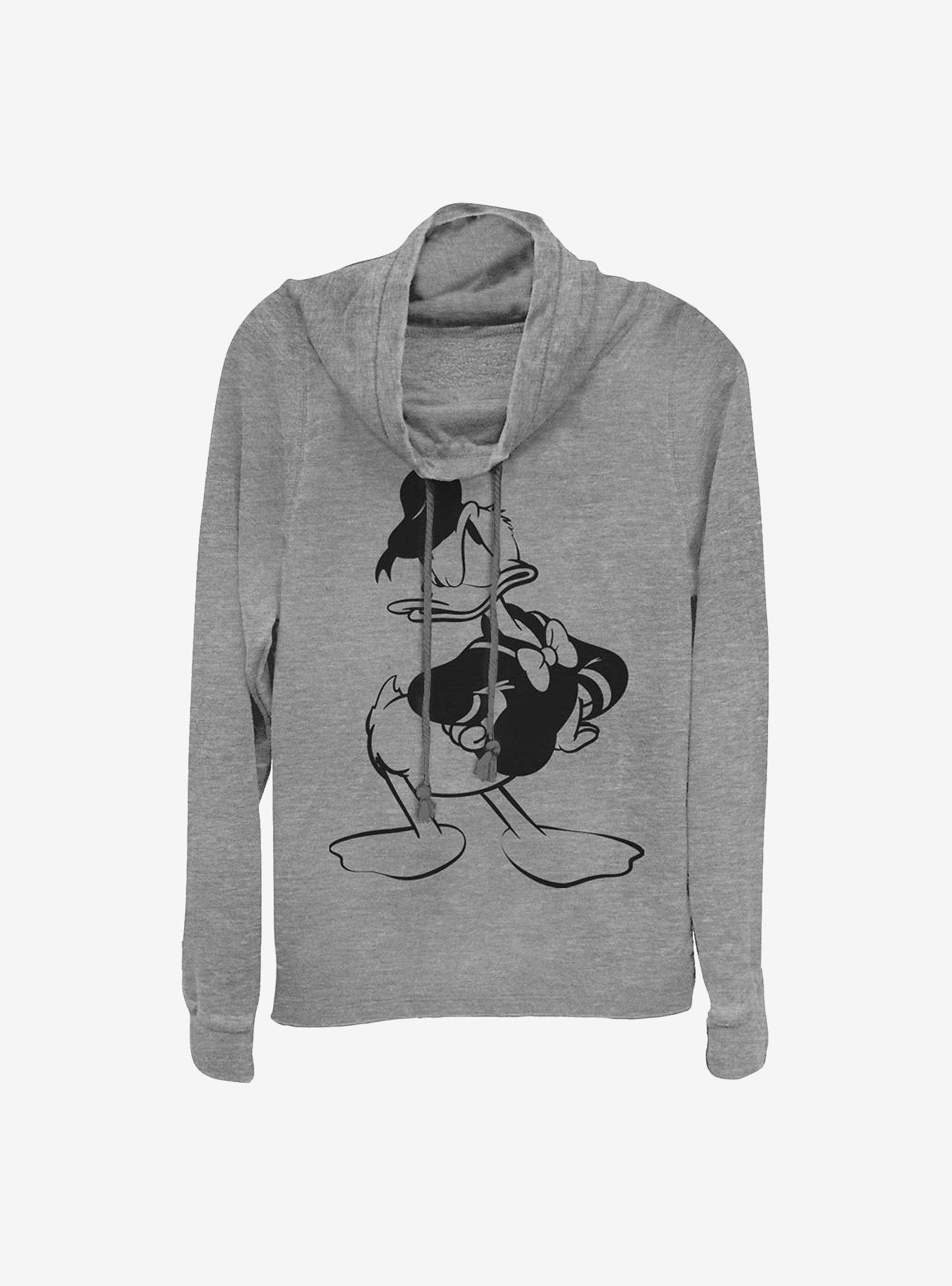 Disney Donald Duck Old Print Donald Cowlneck Long-Sleeve Girls Top, , hi-res