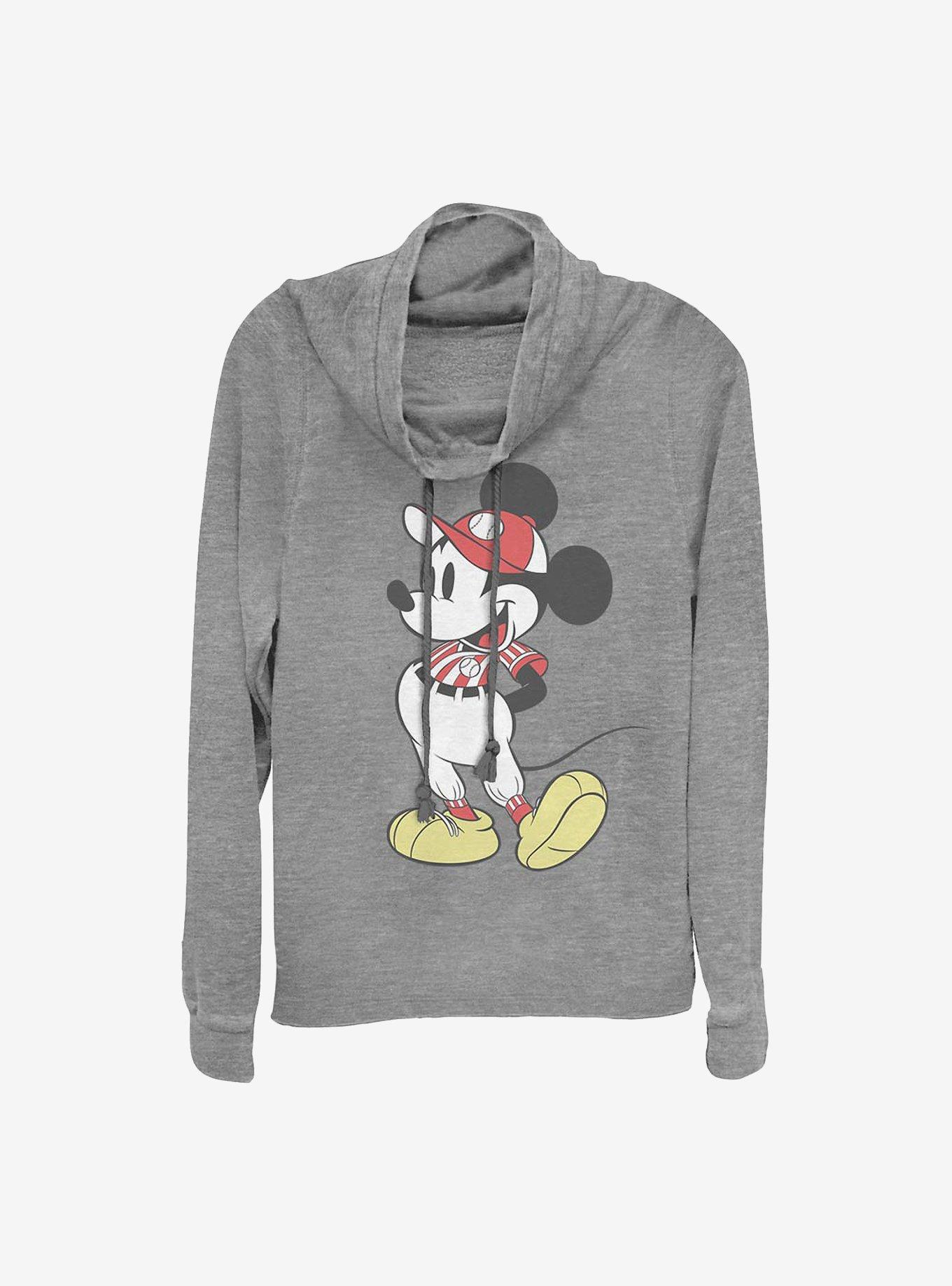 Disney Mickey Mouse Baseball Season Cowlneck Long-Sleeve Girls Top