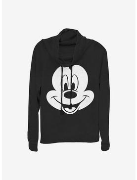 Disney Mickey Mouse Big Face Mickey Cowlneck Long-Sleeve Girls Top, , hi-res