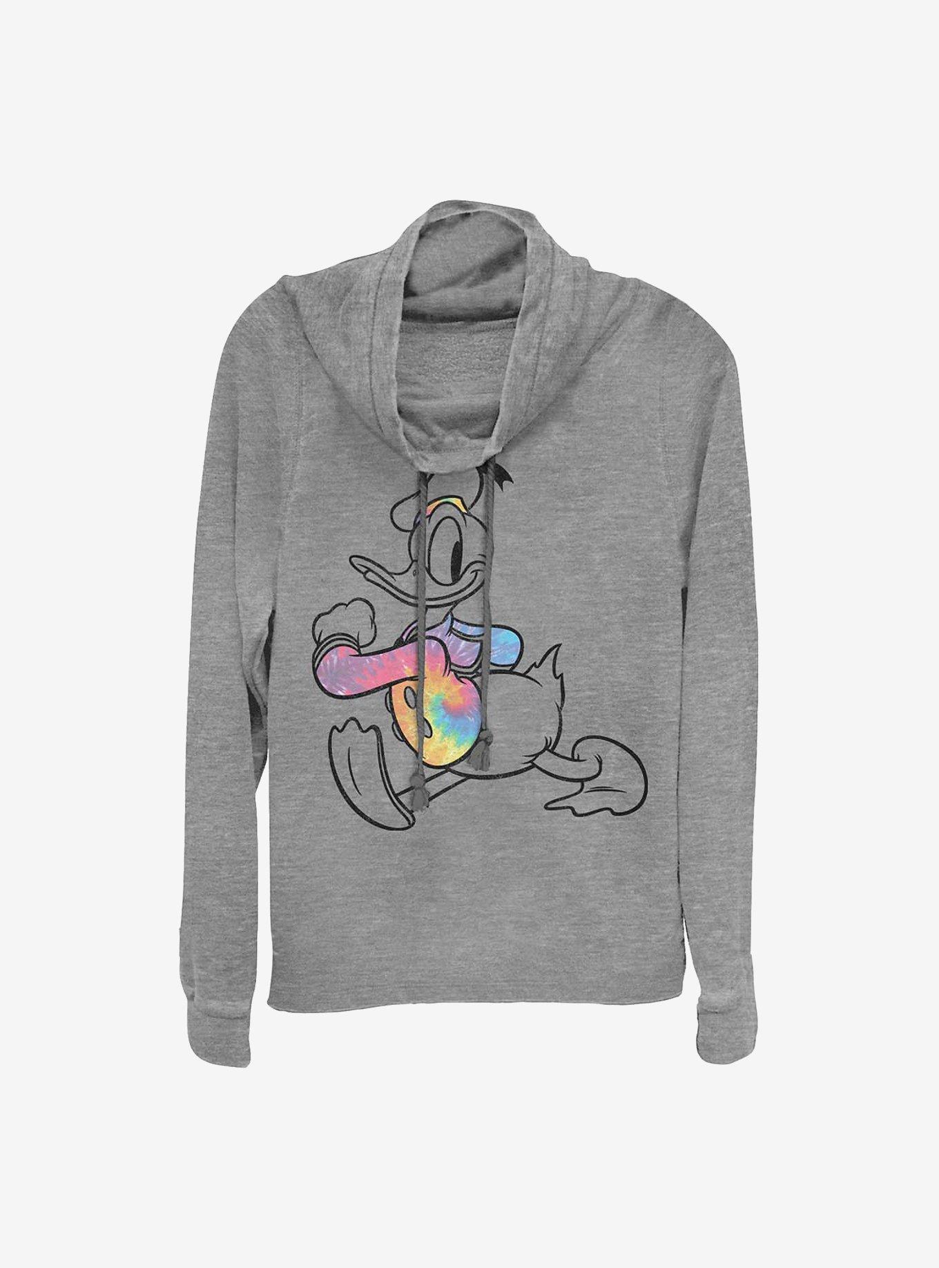 Disney Donald Duck Tie-Dye Donald Cowlneck Long-Sleeve Girls Top, , hi-res