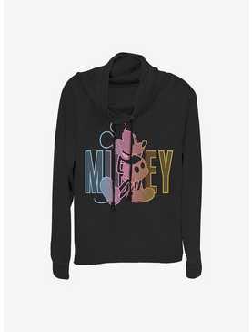 Disney Mickey Mouse Gradient Mickey Cowlneck Long-Sleeve Girls Top, , hi-res