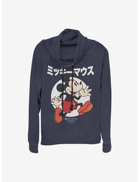 Disney Mickey Mouse Japanese Text Comic Cowlneck Long-Sleeve Girls Top, , hi-res