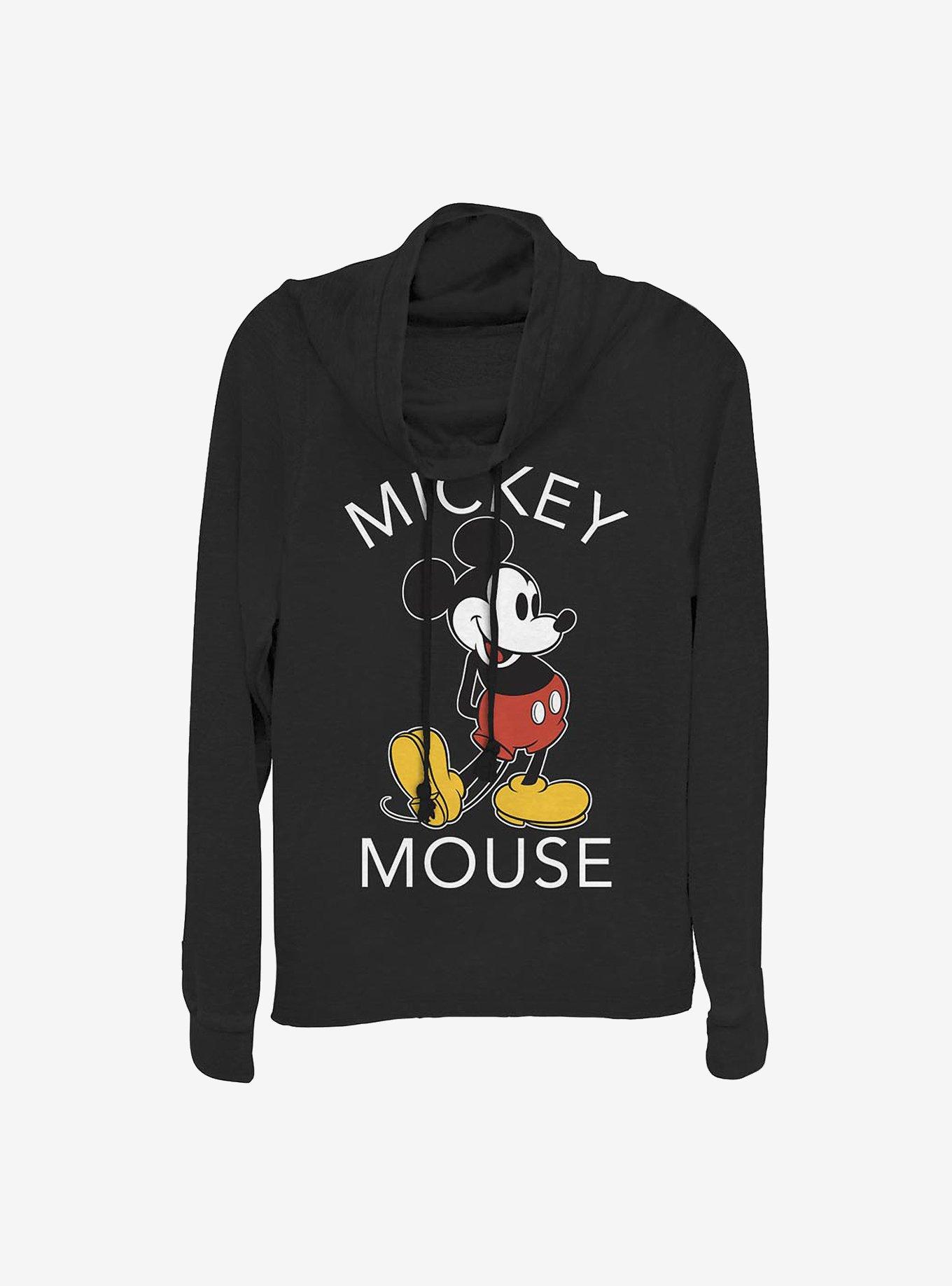 Disney Mickey Mouse Mickey Classic Cowlneck Long-Sleeve Girls Top, BLACK, hi-res