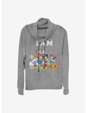 Disney Mickey Mouse And Friends Fam Cowlneck Long-Sleeve Girls Top, , hi-res
