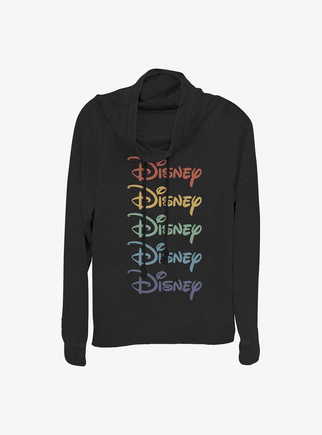 Disney Classic Rainbow Stacked Cowlneck Long-Sleeve Girls Top, , hi-res