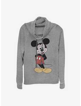 Disney Mickey Mouse 80's Mickey Cowlneck Long-Sleeve Girls Top, , hi-res