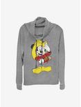 Disney Mickey Mouse Mickey Firefighter Cowlneck Long-Sleeve Girls Top, GRAY HTR, hi-res