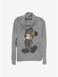 Disney Mickey Mouse Mickey Jet Pilot Cowlneck Long-Sleeve Girls Top, GRAY HTR, hi-res
