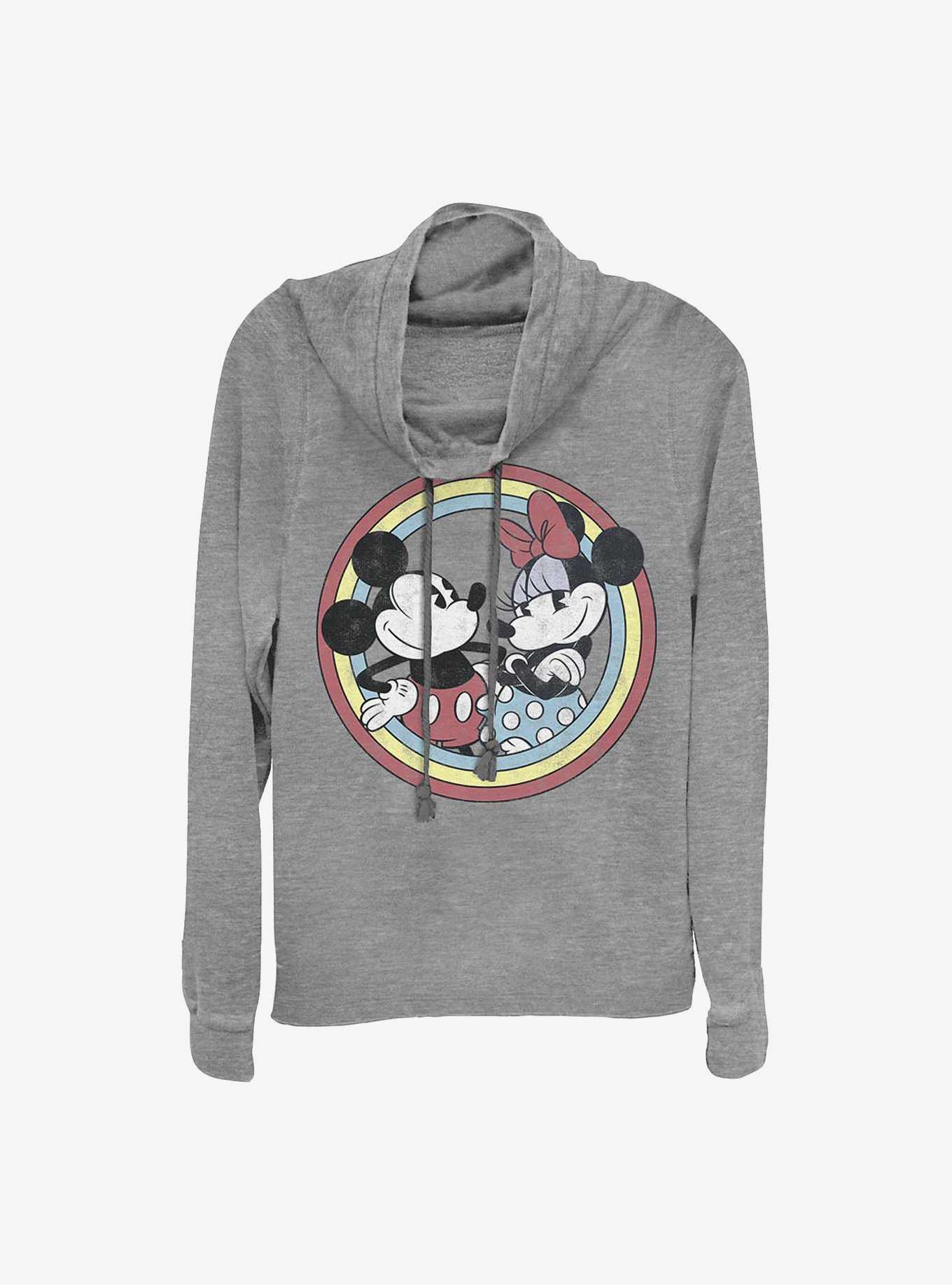 Disney Mickey Mouse Mickey Minnie Circle Cowlneck Long-Sleeve Girls Top, , hi-res