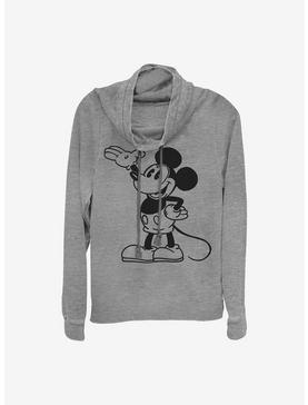Disney Mickey Mouse Mickey Pose Cowlneck Long-Sleeve Girls Top, , hi-res