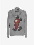 Disney Mickey Mouse Mickey Racecar Driver Cowlneck Long-Sleeve Girls Top, GRAY HTR, hi-res