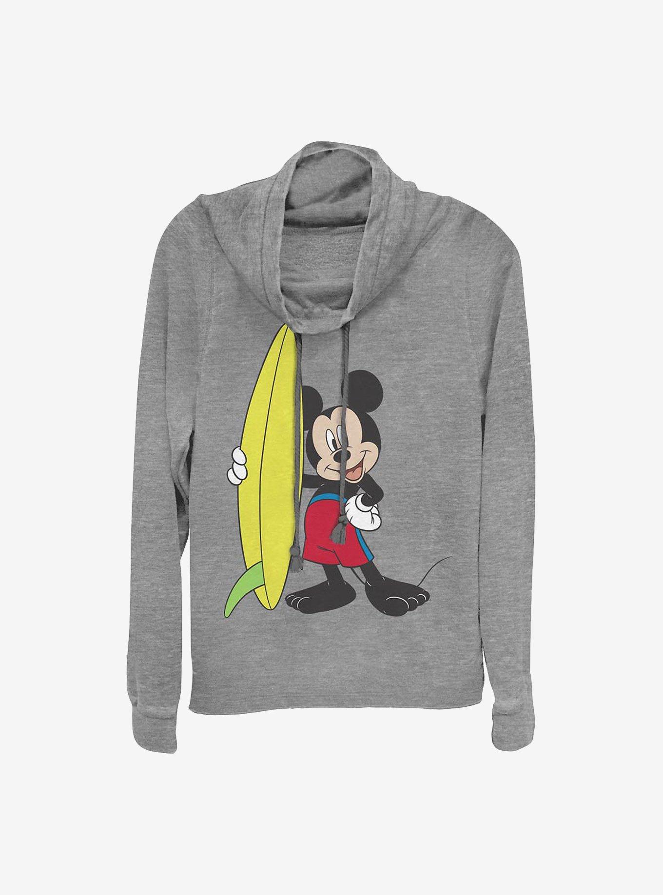 Disney Mickey Mouse Mickey Surf Cowlneck Long-Sleeve Girls Top, , hi-res